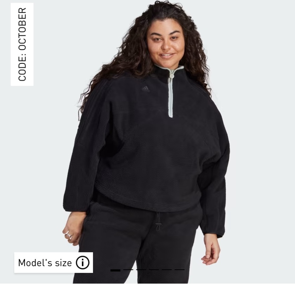 Brand new with tags adidas plus size 1/4 zip fleece. Black. Fits like a 3X.